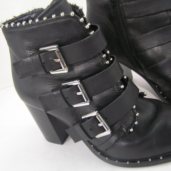 STEVE MADDEN HUMBLE BLACK LEATHER BOOTS SIZE 6 - Picture 4 of 15